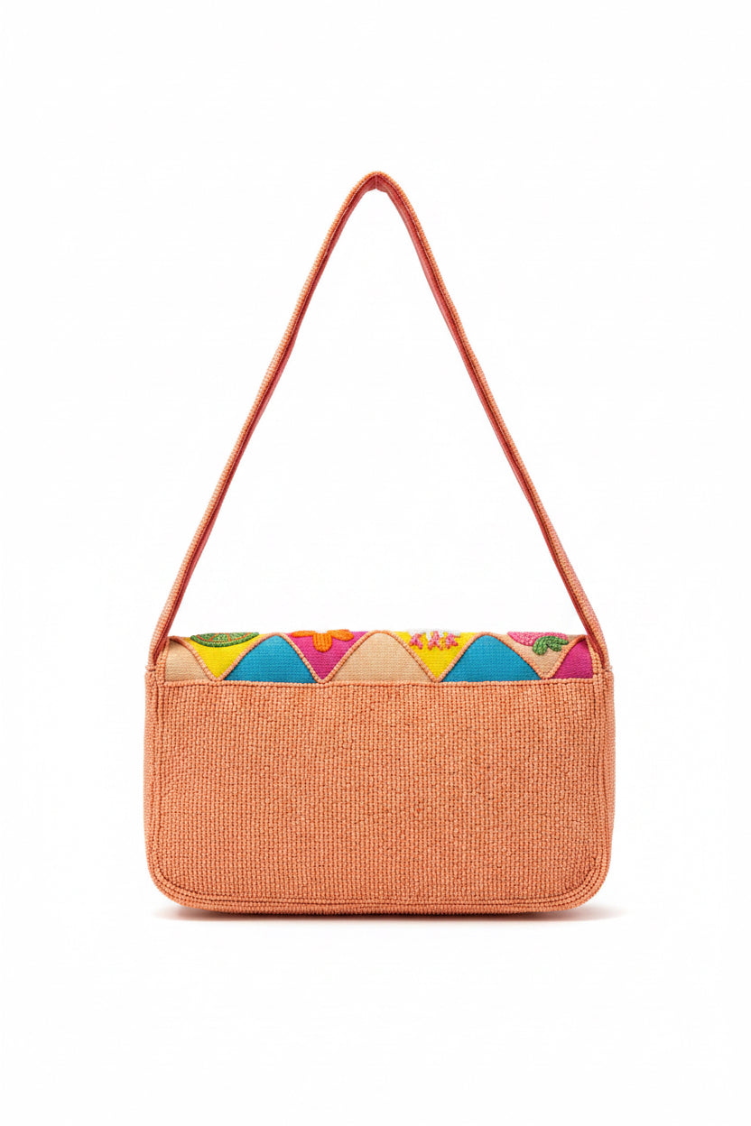 Colorful Hand-Beaded Shoulder Bag