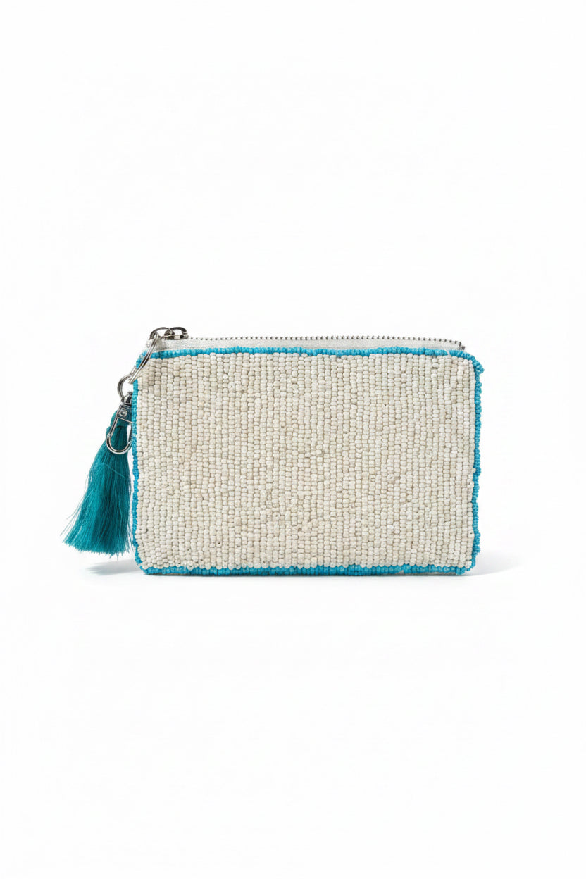 Beaded Surfer Wave Zip Pouch