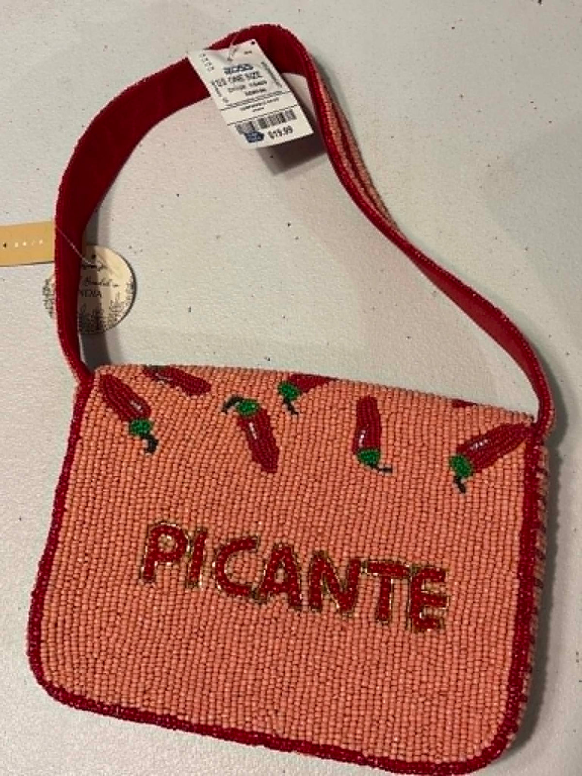 Picante Chili Pepper Beaded Crossbody Bag