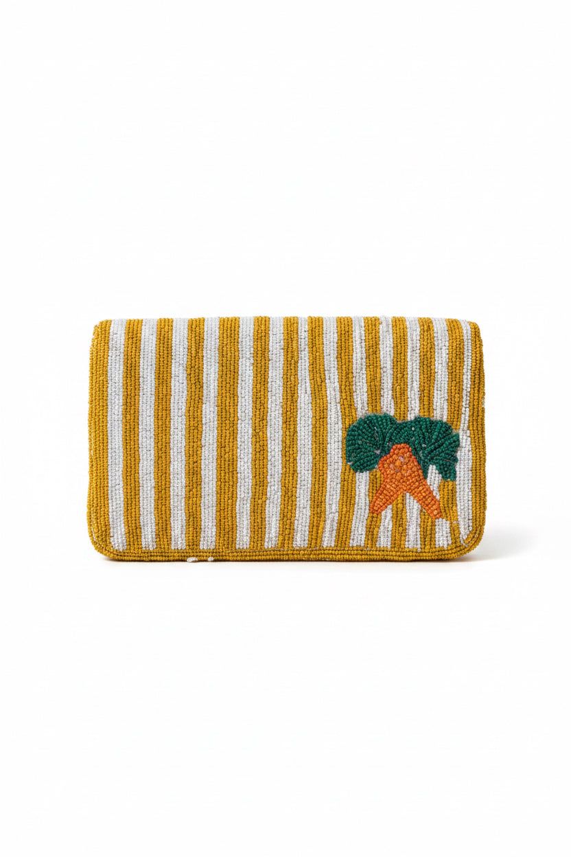 Carrot Cutie Beaded Crossbody Bag