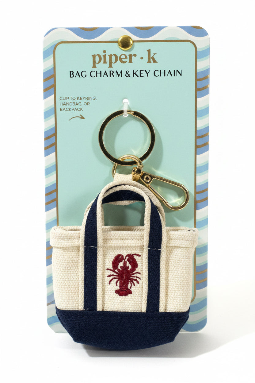 Mini Canvas Tote Bag Charm & Keychain