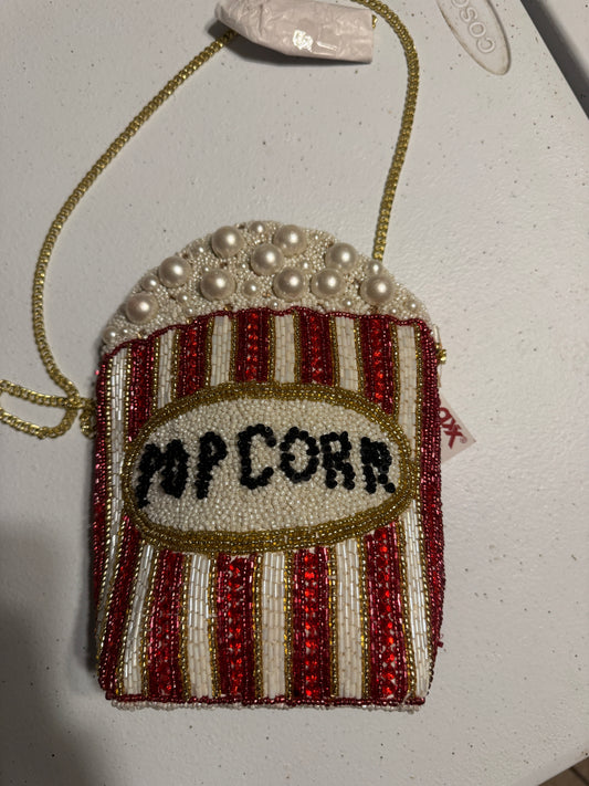 Beaded Popcorn Box Crossbody Bag