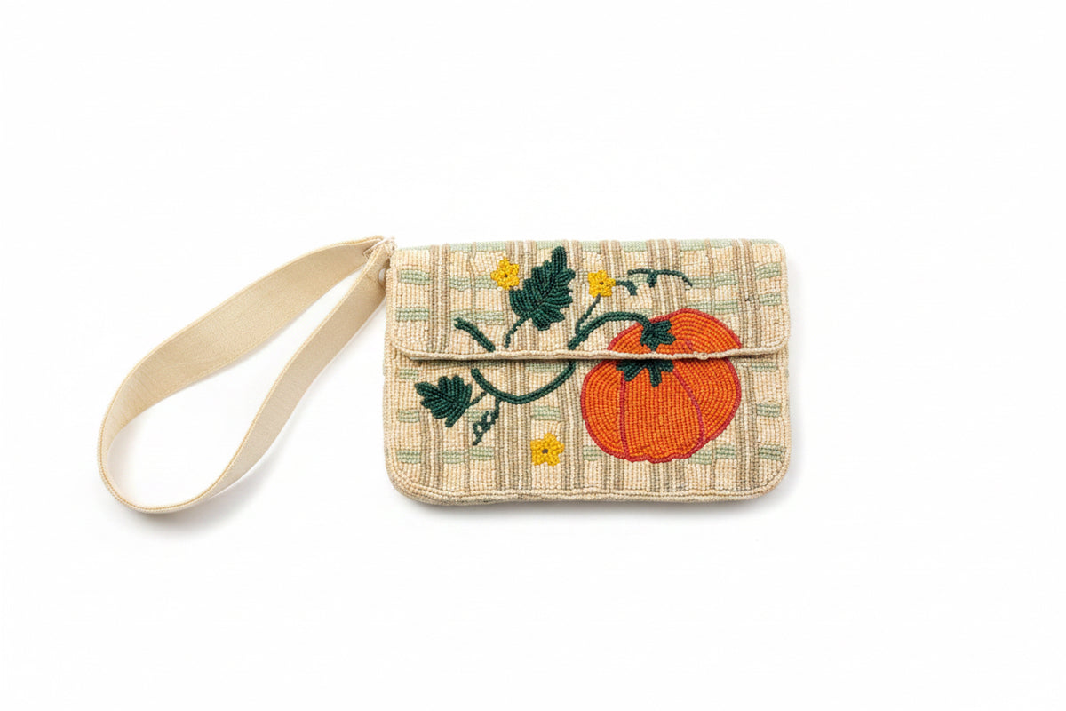 Embroidered Pumpkin Floral Crossbody Bag