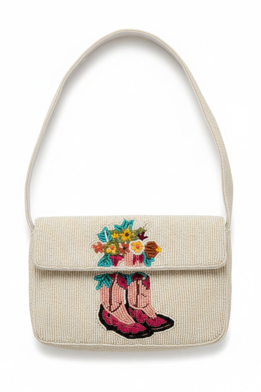 Embroidered Cowgirl Boot Crossbody Bag