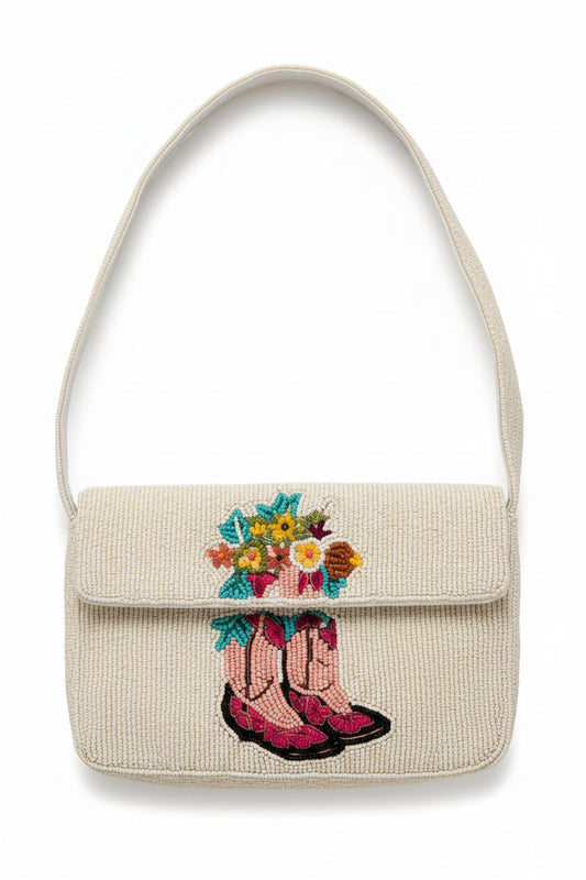 Embroidered Cowgirl Boot Crossbody Bag