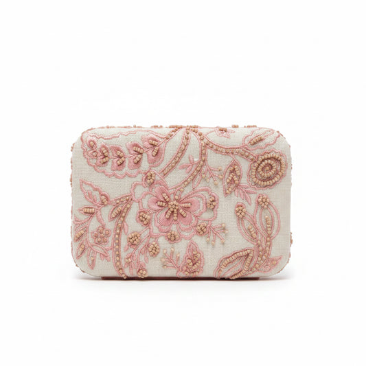 Pink Western Tooled Leather Look Beaded jewelry box